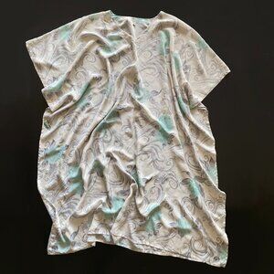 Sun Child Silk Caftan One Size Long Maxi Dress Tye Dye Embroidery Boho